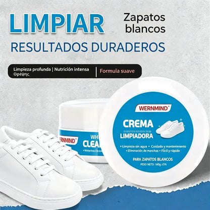 🔥🎁Crema limpiadora sin agua para zapatos blancos con esponja