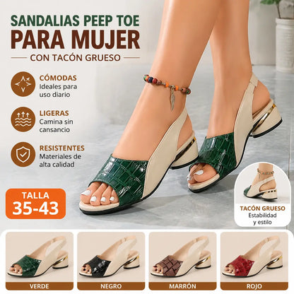 【35-43】 Nuevas sandalias romanas de mujer con tacón grueso y punta abierta de verano