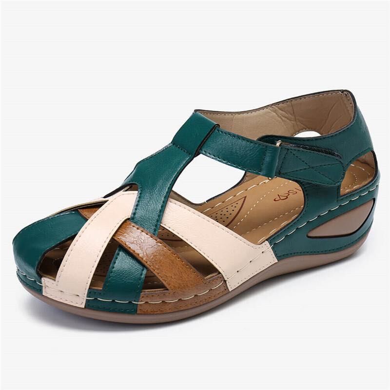 💞【35-43】Sandalias de suela gruesa de piel suave hueca para mujer