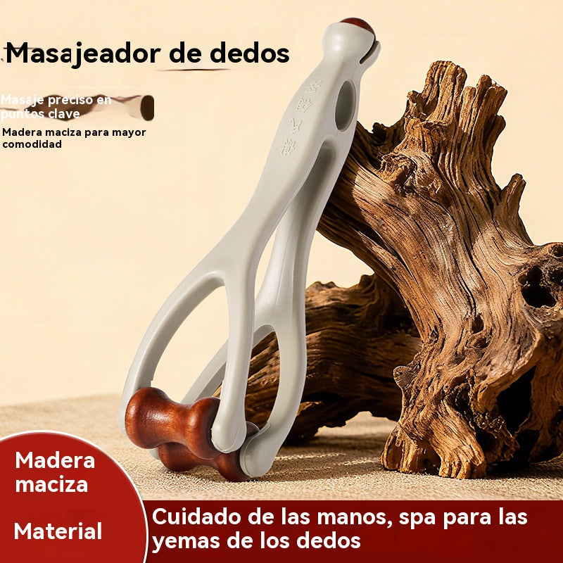 [2 piezas 22 euros] Masajeador de dedos de madera maciza: Los rodillos de madera natural ayudan a desbloquear los meridianos articulares y a aliviar la fatiga de las manos. 🌿