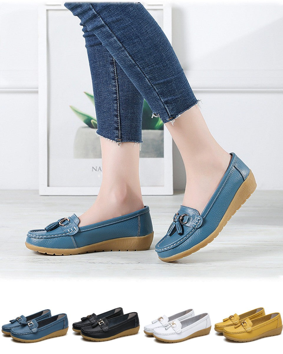 👟【35-44】Nuevos zapatos casuales de cuero genuino para mujer, moda 2026