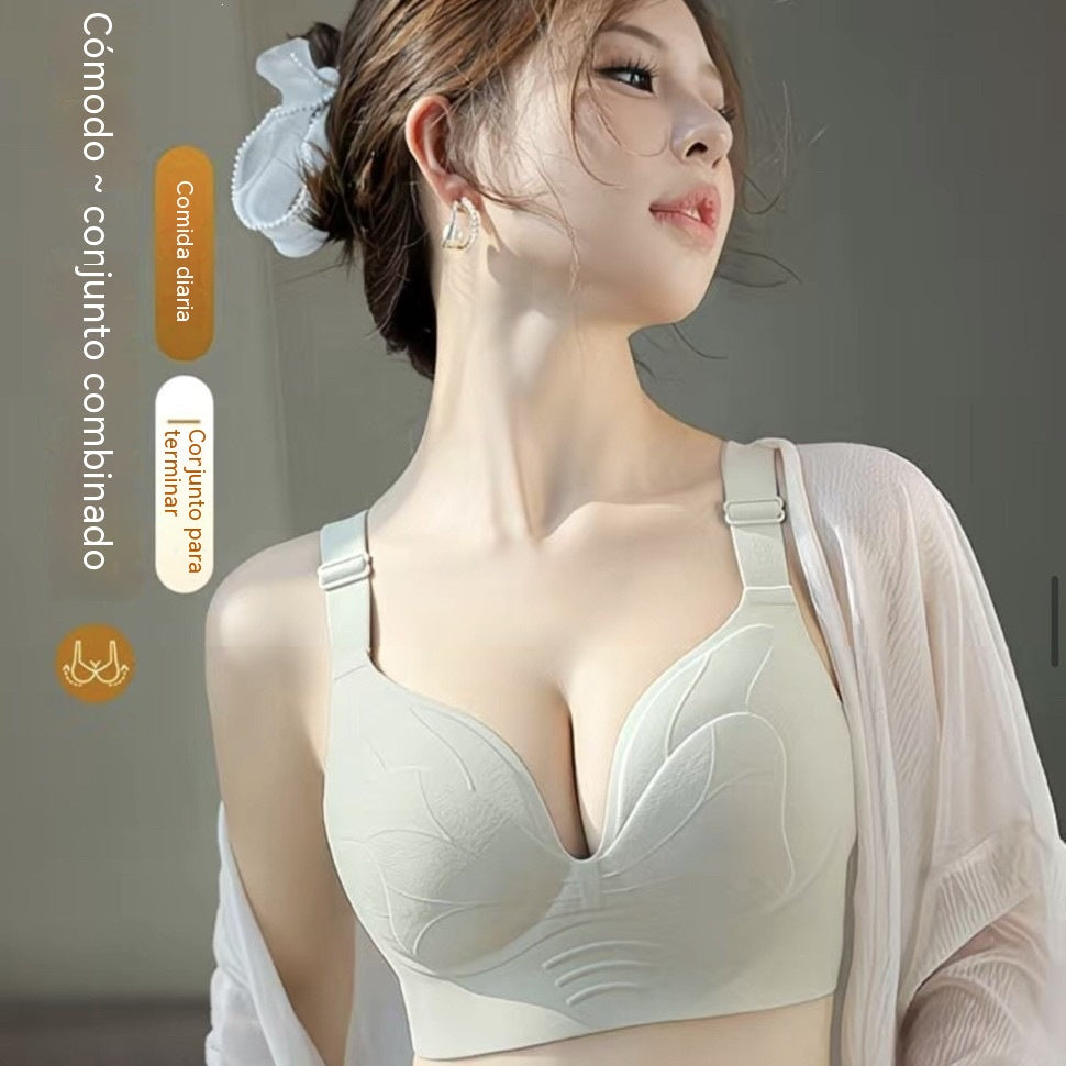 【Compra 1 y llévate 1 gratis】Ropa interior sin costuras de tallas grandes para mujer, sujetador push-up y de soporte para evitar la flacidez y la expansión hacia afuera.