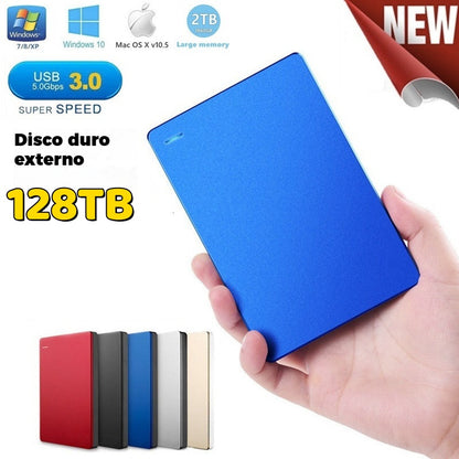 【128TB】Disco duro portátil de alta velocidad y gran capacidad de 128 TB, ampliable.
