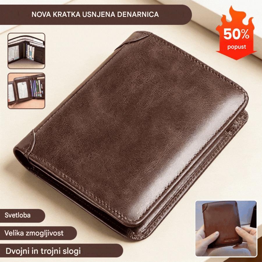 👝✨ Nova moška denarnica iz pravega usnja s protikradje