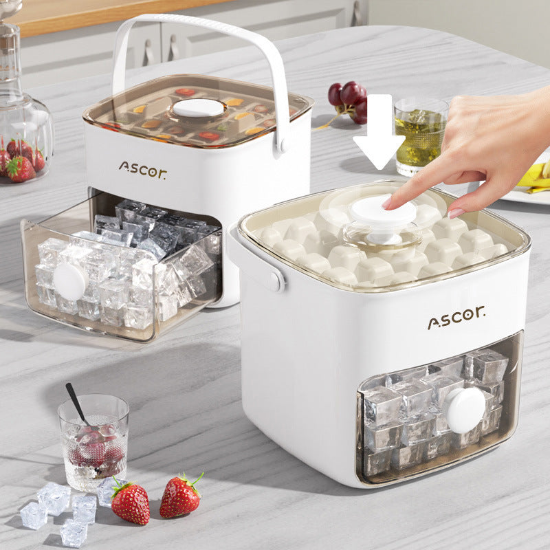 💞¡Ventas superiores a 50 000! 💥🥤🧊 ¡50 % de descuento! Máquina de hielo con función de almacenamiento: produce 48 cubitos a la vez, tapa a prueba de fugas. Apilable, ahorra espacio. Incluye pala y pinzas para hielo 🏖️✅
