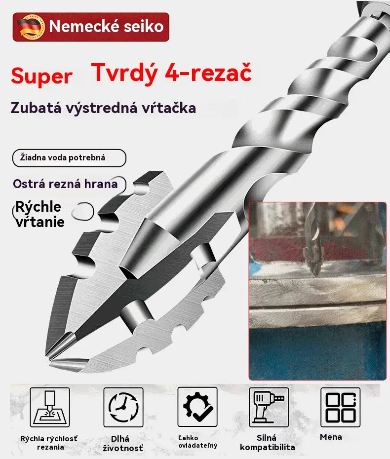 🥇【3+4+5+6+8+10+12+14+16 mm】Excentrický vrták 7. generácie z volfrámovej ocele so super tvrdou ryhovanou hranou