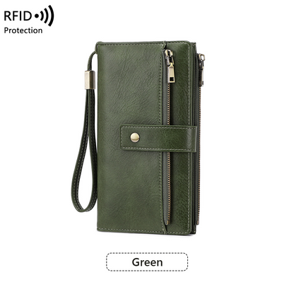 💥💯Cartera de piel para mujer con bloqueo RFID