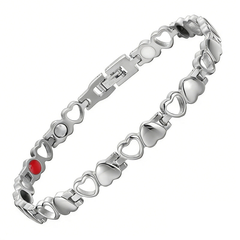 ❤️✨Esta elegante pulsera de oro de 18 quilates con forma de corazón tiene energía magnética, promueve la circulación sanguínea y es cómoda de llevar.✅