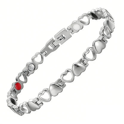 ❤️✨Esta elegante pulsera de oro de 18 quilates con forma de corazón tiene energía magnética, promueve la circulación sanguínea y es cómoda de llevar.✅