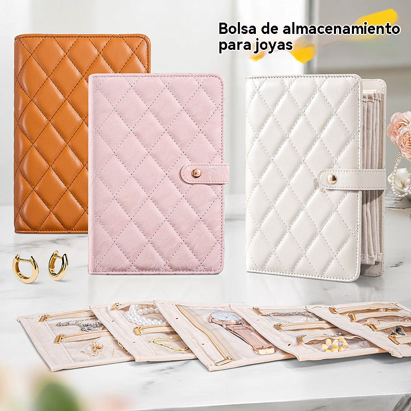 🔥 Descuentos calientes del 50 % 🔥 Elegante bolso portátil para guardar joyas con diseño de cuadros