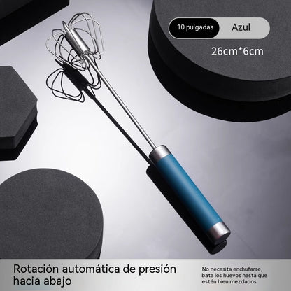 🎁2 artículos 24€--Batidor de huevos semiautomático de acero inoxidable