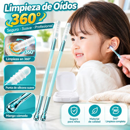 👂✨【Eliminación de cerumen altamente efectiva】Nuevo palito de limpieza de oídos de doble cabeza especialmente diseñado