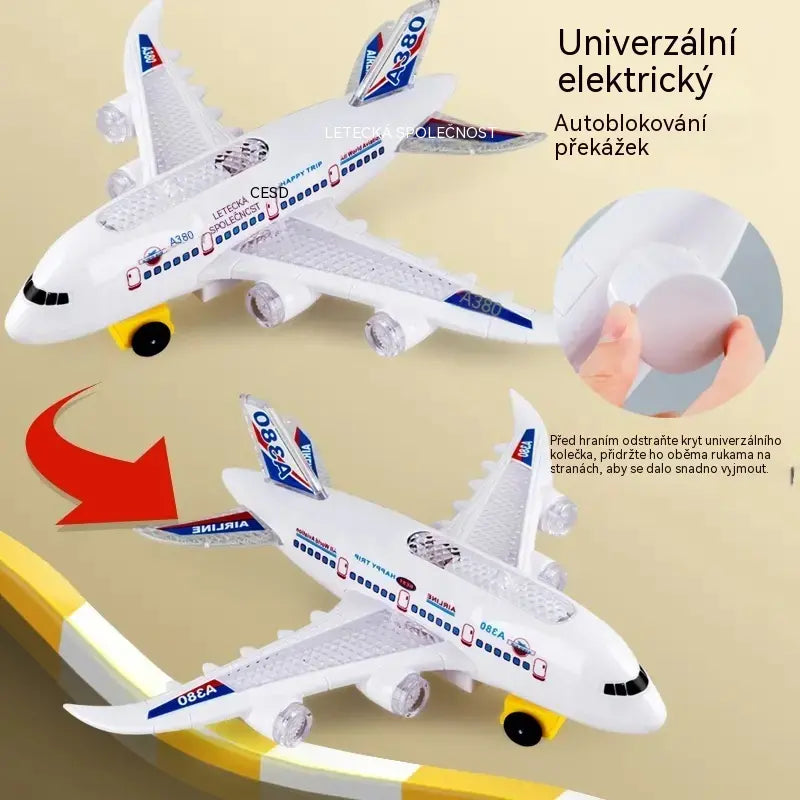 🥳🔥 Nabídka za poloviční cenu! 📣✈️ Model elektrického letadla s realistickými zvuky motoru a blikajícími LED světly.