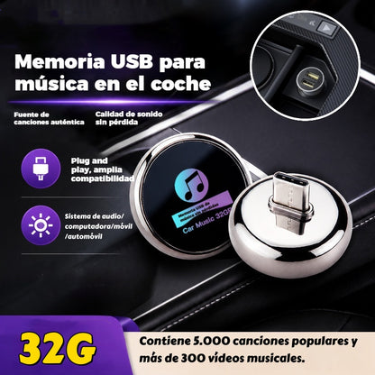 【32G】Memoria USB de metal de 32 GB para música de coche con calidad de audio sin pérdidas【Contiene 5000 canciones 】