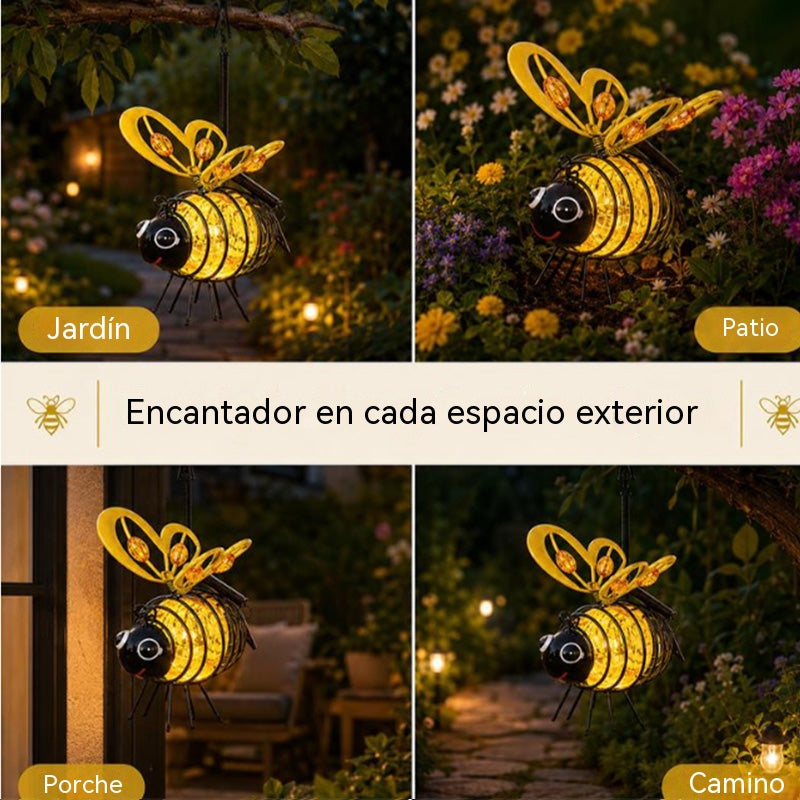 🐝 ¡50% de descuento ahora! ☀️ Luz colgante para coche con energía solar – Encantador diseño de abeja con alas en forma de corazón – Ideal para el jardín y el coche 🌸