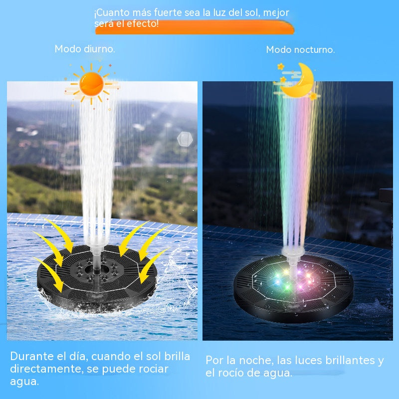 【Diámetro 13 cm】💥Fuente de agua alimentada por energía solar