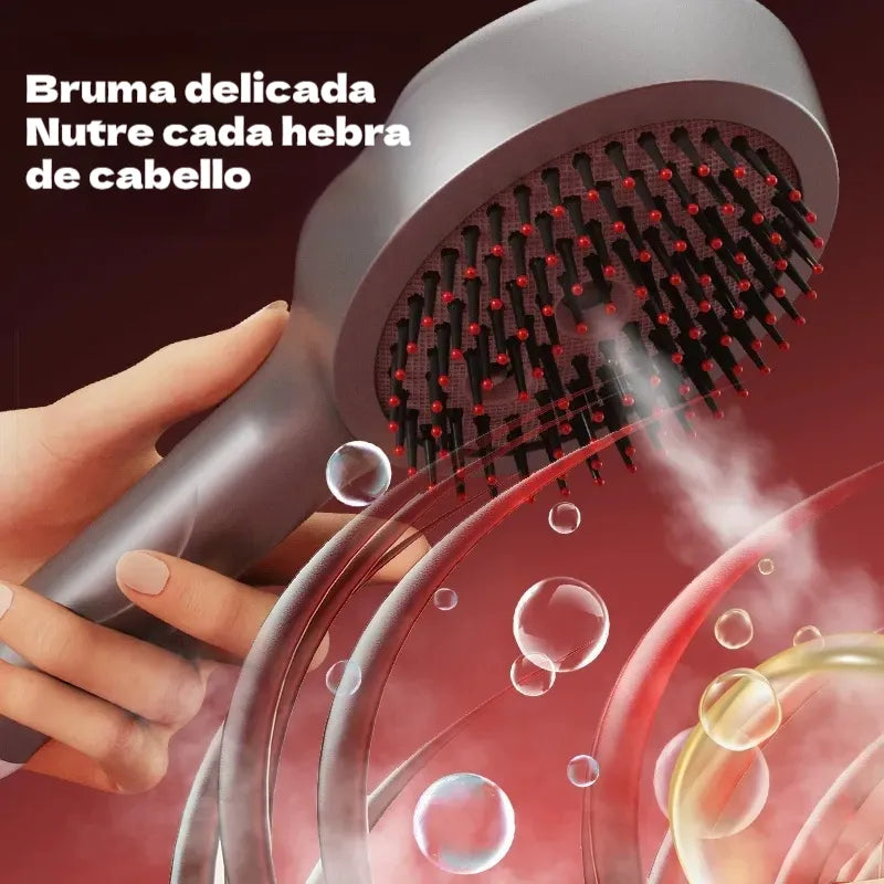 💆‍♀️Peine de masaje con spray que relaja el cuero cabelludo, peine de masaje para peinar y cuidar el cabello en casa con masaje vibratorio.