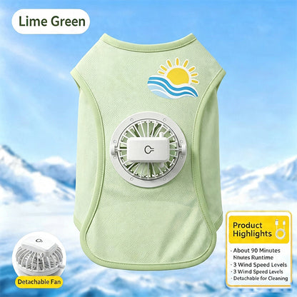 🐶🐱 Nueva ropa para perros con ventilador: chaleco ligero y transpirable con protección solar para el verano, ideal para perros pequeños y medianos.