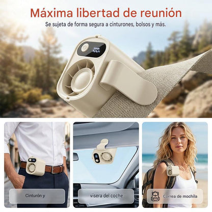 🌀❄Ventilador portátil para la cintura con clip y pantalla digital