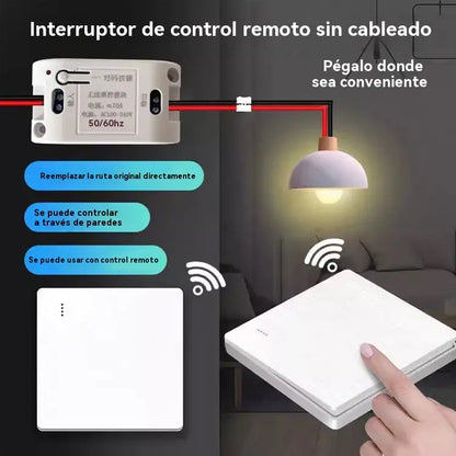 🎁Interruptor de control remoto inalámbrico; no requiere cableado ni instalación.