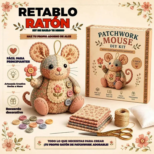 🧵Kit de costura artesanal de peluche de ratón vintage