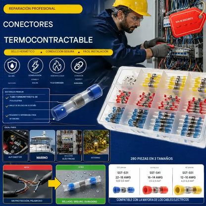 【Paquete de 100 unidades】 25 € 🔥 Kit multifuncional de reparación de cables: combinación de terminales termorretráctiles y herramienta de soldadura