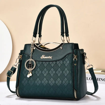 🥰Bolso bandolera para mujer con herrajes dorados, múltiples compartimentos y asa superior.
