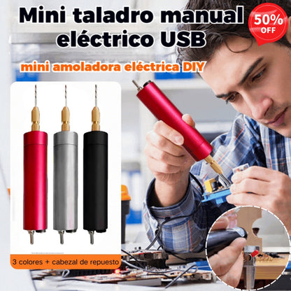 🏆Mini taladro manual eléctrico USB, mini amoladora eléctrica DIY