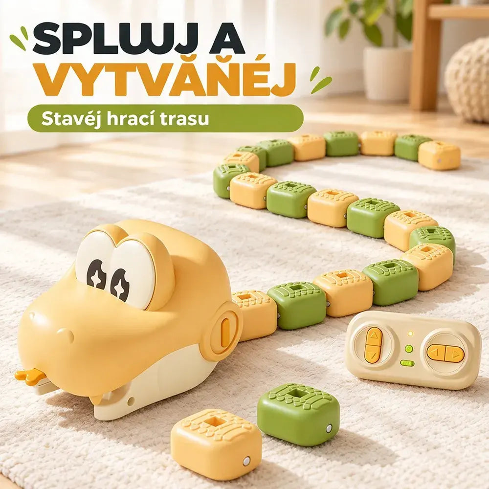 🐍🚗Vzdělávací elektrická magnetická hračka s hadem na dálkové ovládání pro děti