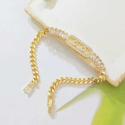 ✨ ¡50% de descuento! 🔷 Pulsera dorada para mujer con circonitas 💫