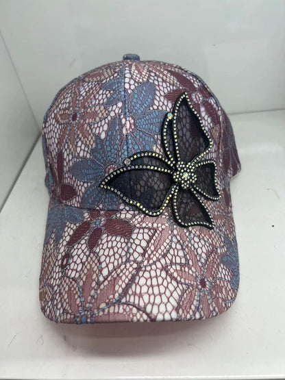🦋 Gorra de béisbol de malla con estampado de mariposa y diamante: transpirable, de tamaño ajustable y perfecta para un look moderno y desenfadado ☀️