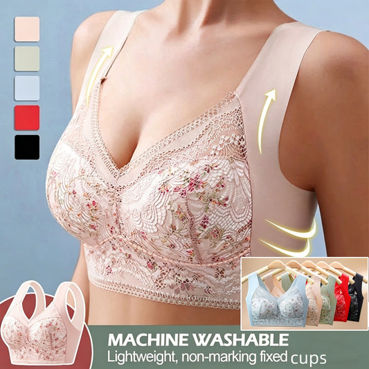 🔥【3 piezas】💕【40kg-100kg】🎁Sujetador de talla grande de seda de hielo sin costuras, transpirable y ajustable