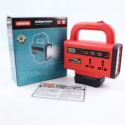 🔋🏕️🛠️Convertidor de batería de litio para herramientas de iones de litio, AC220V/DC5V/12V, convertidor para uso en exteriores.