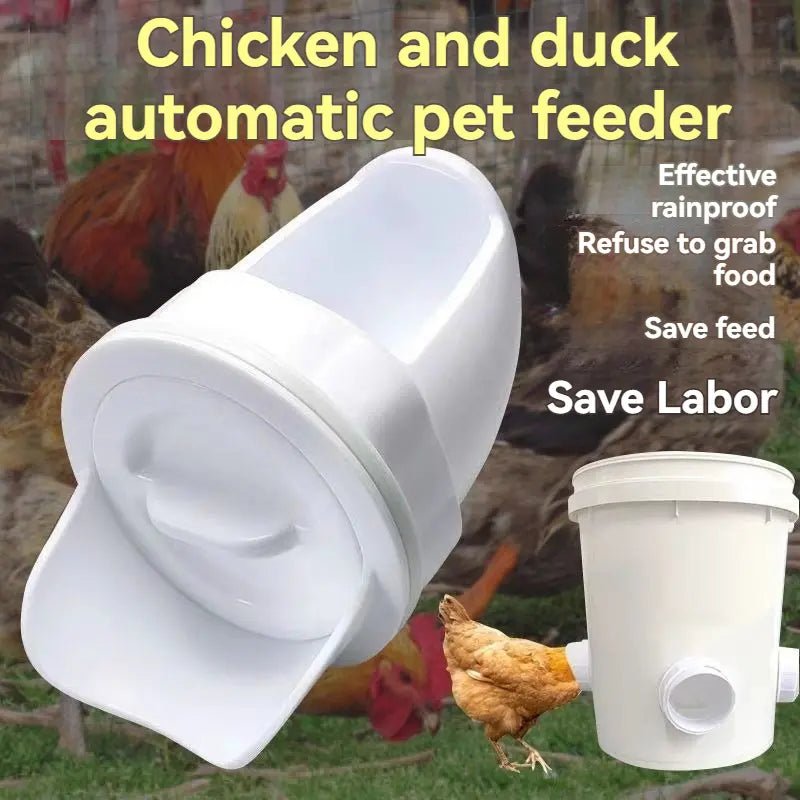 🔥【Paquete de 5 + Sierra de corona】🐔 Comedero automático: una solución práctica para criar pollos, patos y gansos.