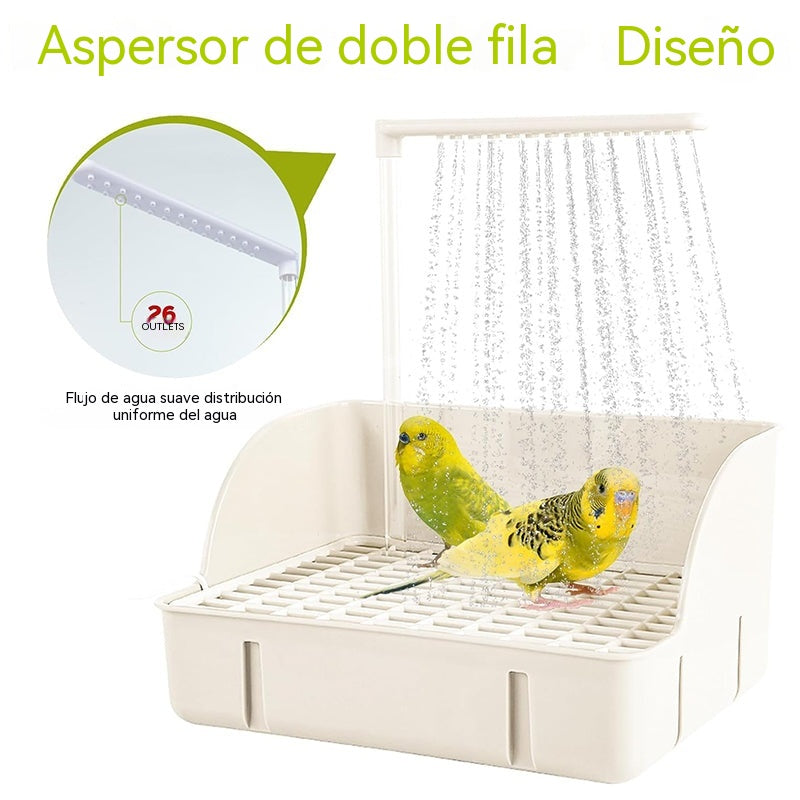 🐦 Baño para pájaros USB automático con recirculación, diseño de ducha de doble fila, a prueba de salpicaduras y fácil de limpiar 🚿💧