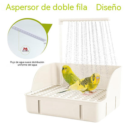 🐦 Baño para pájaros USB automático con recirculación, diseño de ducha de doble fila, a prueba de salpicaduras y fácil de limpiar 🚿💧
