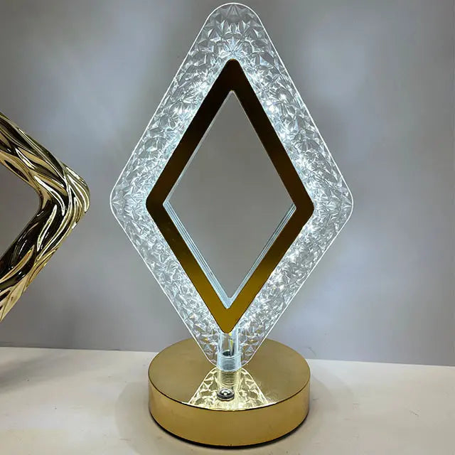 📢📢 50 % popusta! ✨ Staklena noćna lampa geometrijskog dizajna: upravljanje dodirom, 3 boje, USB punjenje, 🏠 ugodna rasvjeta za spavaću sobu.
