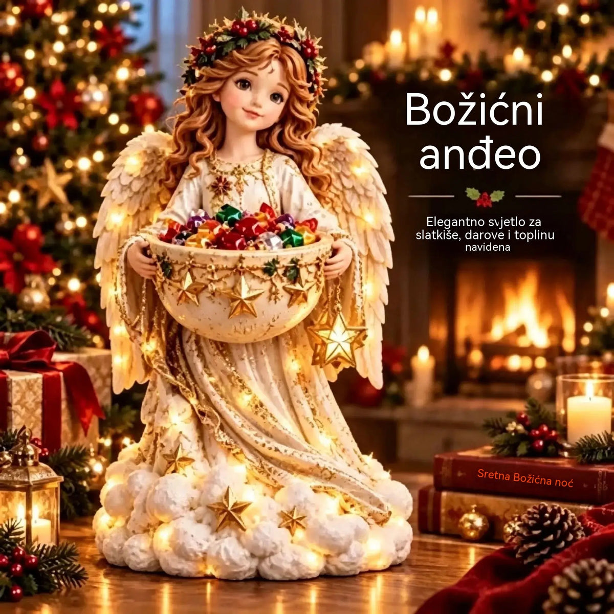 🎄 Božićna ponuda! ✨ Božićni svjetleći nizovi i zdjelice za slatkiše: 5 božićnih motiva.