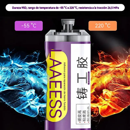 👍【2 piezas 25 euros】🧰 Adhesivo de gran resistencia para fundición. ✅ Apto para metal, acero inoxidable, plástico, etc. Se puede soldar tras el curado. 🔥 Resistente al agua y al calor.
