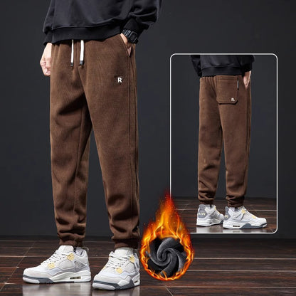 🔥【M-5XL】👖Nové zimní kalhoty pro muže, navíc sametové a silné manšestrové, teplé a ležérní pánské kalhoty