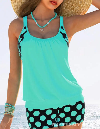 🏖️【S-4XL】Conjunto de traje de baño de lunares de talla grande para mujer, nuevo modelo 2026