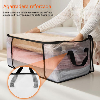[3 piezas 28 euros]Bolsa de almacenamiento de plástico transparente, grande, resistente y gruesa para ropa, mudanzas y almacenamiento