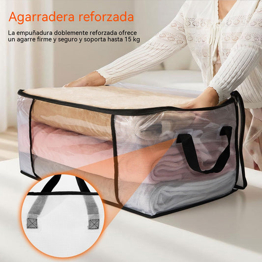 [3 piezas 28 euros]Bolsa de almacenamiento de plástico transparente, grande, resistente y gruesa para ropa, mudanzas y almacenamiento
