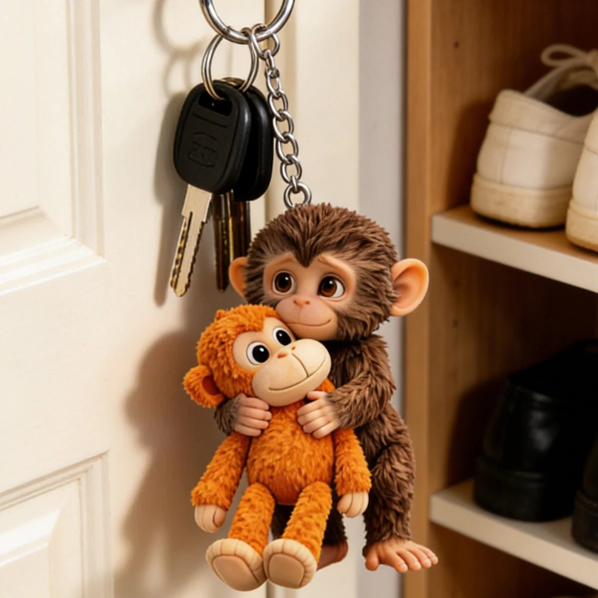 🏆🐵 Llavero de mono 3D Viral Punch 💕🎁Un regalo conmovedor para amantes de los animales, familiares, amigos y seres queridos.