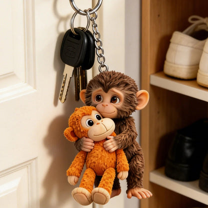 🏆🐵 Llavero de mono 3D Viral Punch 💕🎁Un regalo conmovedor para amantes de los animales, familiares, amigos y seres queridos.