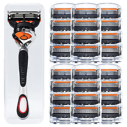 💥【12 cuchillas + 1 soporte para cuchillas + caja de almacenamiento】💥Kit de repuestos para maquinilla de afeitar masculina + base: cuchillas de acero inoxidable extremadamente afiladas para un afeitado suave.