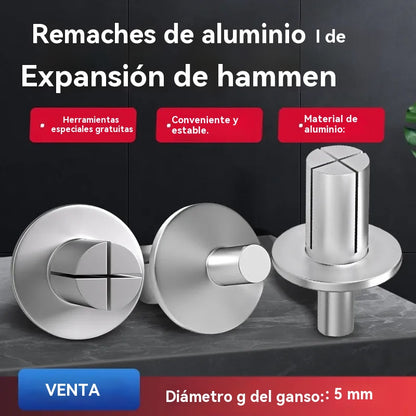 【100PCS】🔧 Remaches de aluminio con expansión de martillo: ¡fijación rápida y segura sin esfuerzo!🔩
