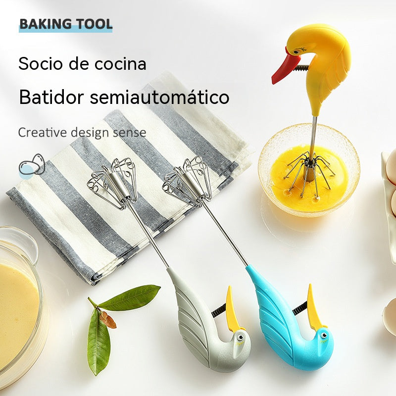 【Compra 1 y llévate 1 gratis】【2 piezas】Batidor de huevos semiautomático de acero inoxidable
