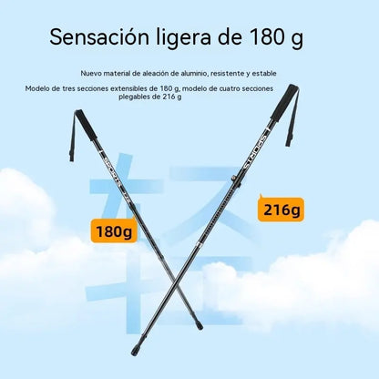 🦯Bastón de trekking ajustable de aleación de aluminio: duradero, con absorción de impactos y ligero