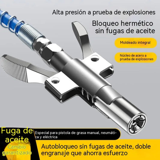 🔩🔧Engrasador autoblocante de alta presión con abrazadera de bloqueo de doble asa